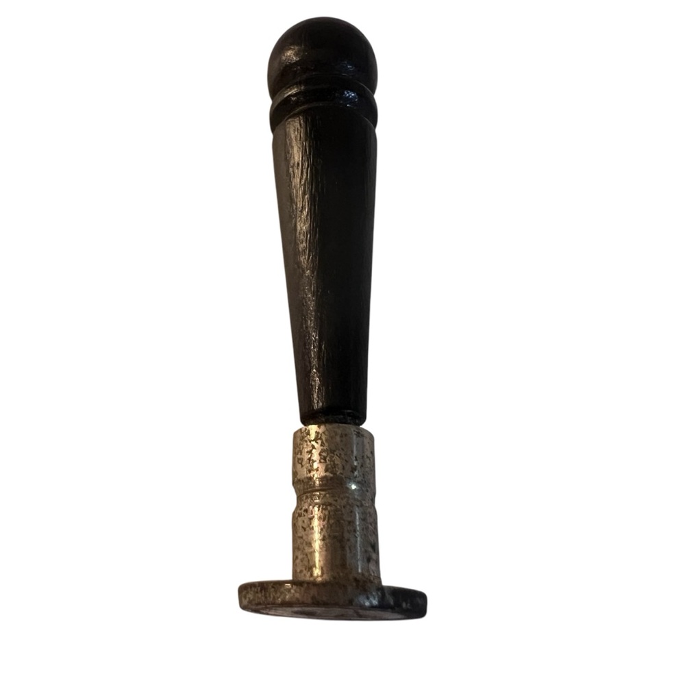 Vintage Antique Initial C Wax Letter Seal Stamp Black Wood Handle Collectible